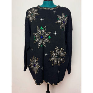 Vintage Maggie Lawrence Women’s Holiday Christmas Sweater 22/24 Snowflake Ugly